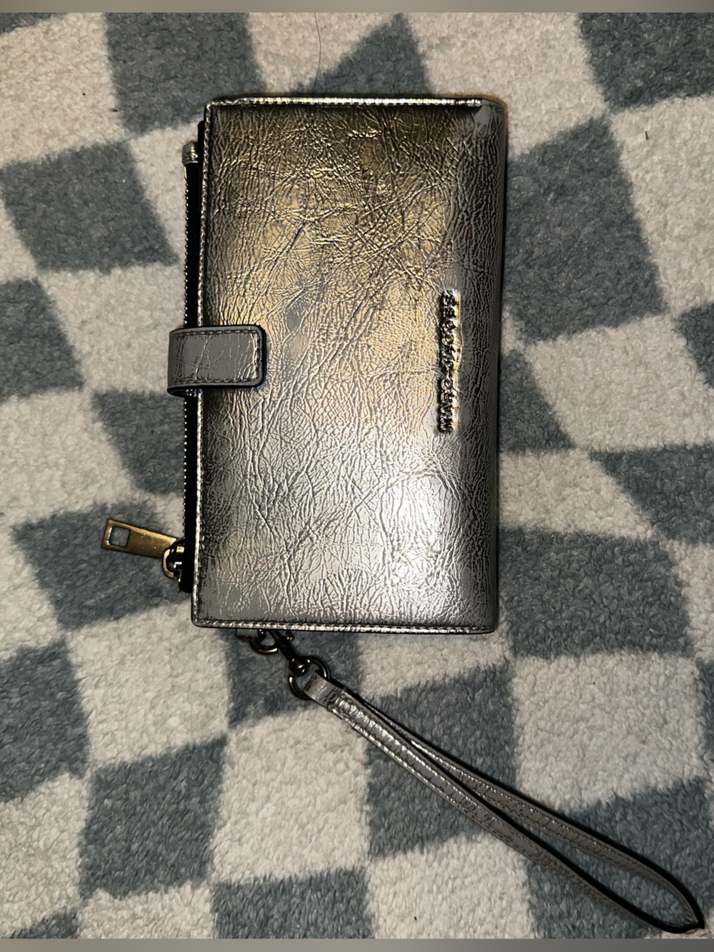 Marc Jacobs Metallic Silver Wristlet Wallet